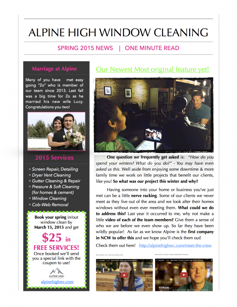 2015 Alpine Newsletter